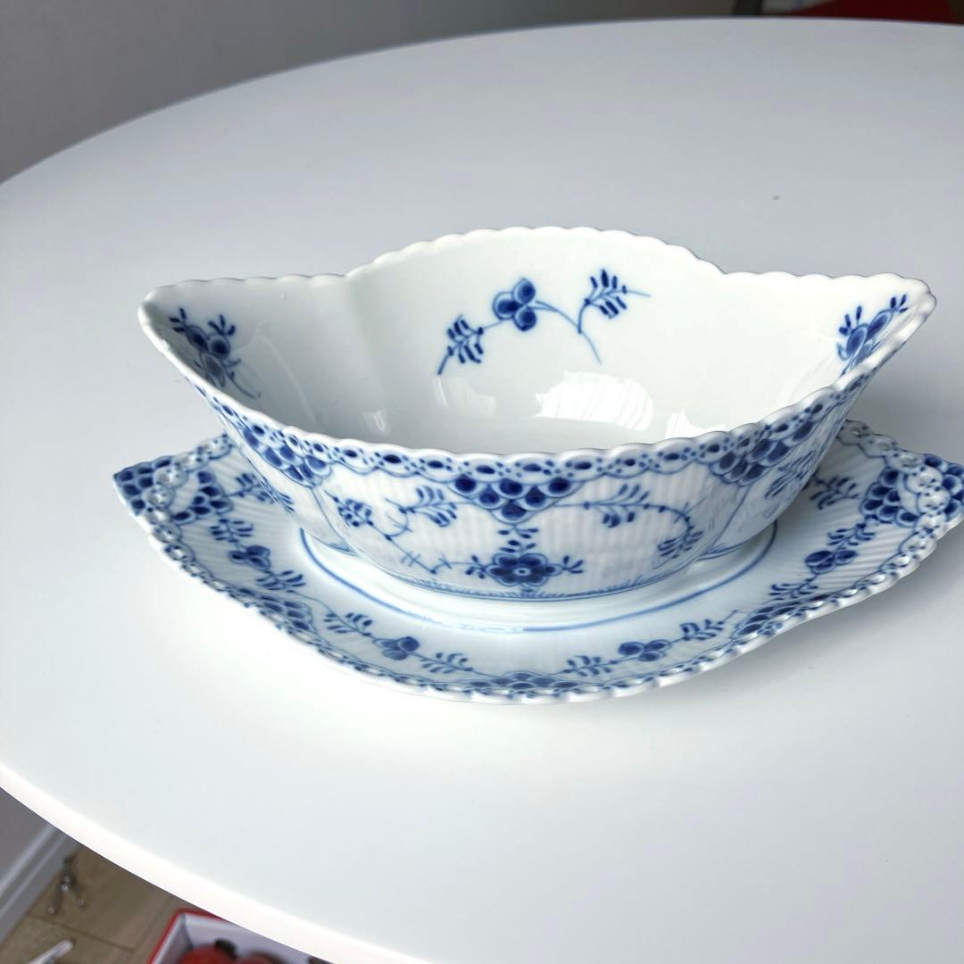 ロイヤルコペンハーゲン ブルーフルテッド フルレース ソースボート