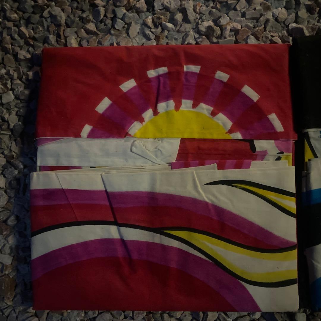 埼玉県加須市手書き本染布地5m レトロ円形模様 鯉のぼり