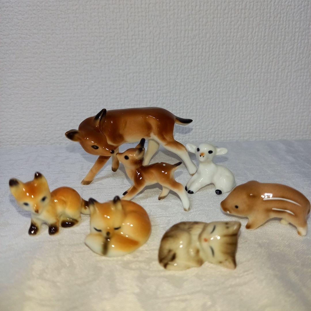 ミニチュア陶器置物・動物達 - メルカリ