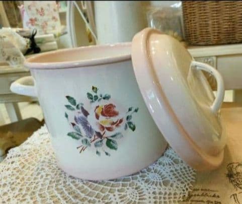 1834:イマン・マニー好き！新作ホーロー登場✨プリンセスローズ　ライス缶　新品