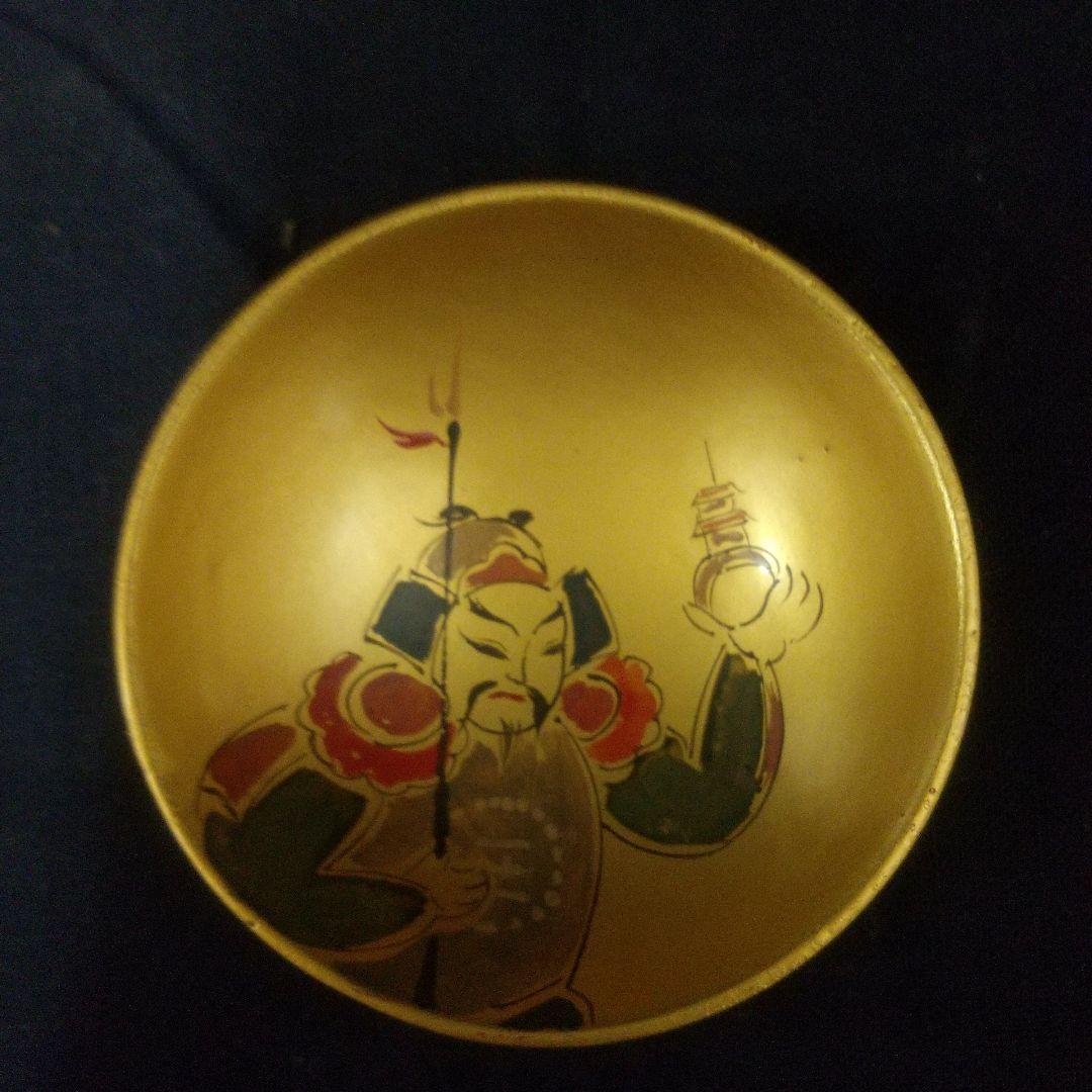 七福神 手描き 金箔木盃 縁起物