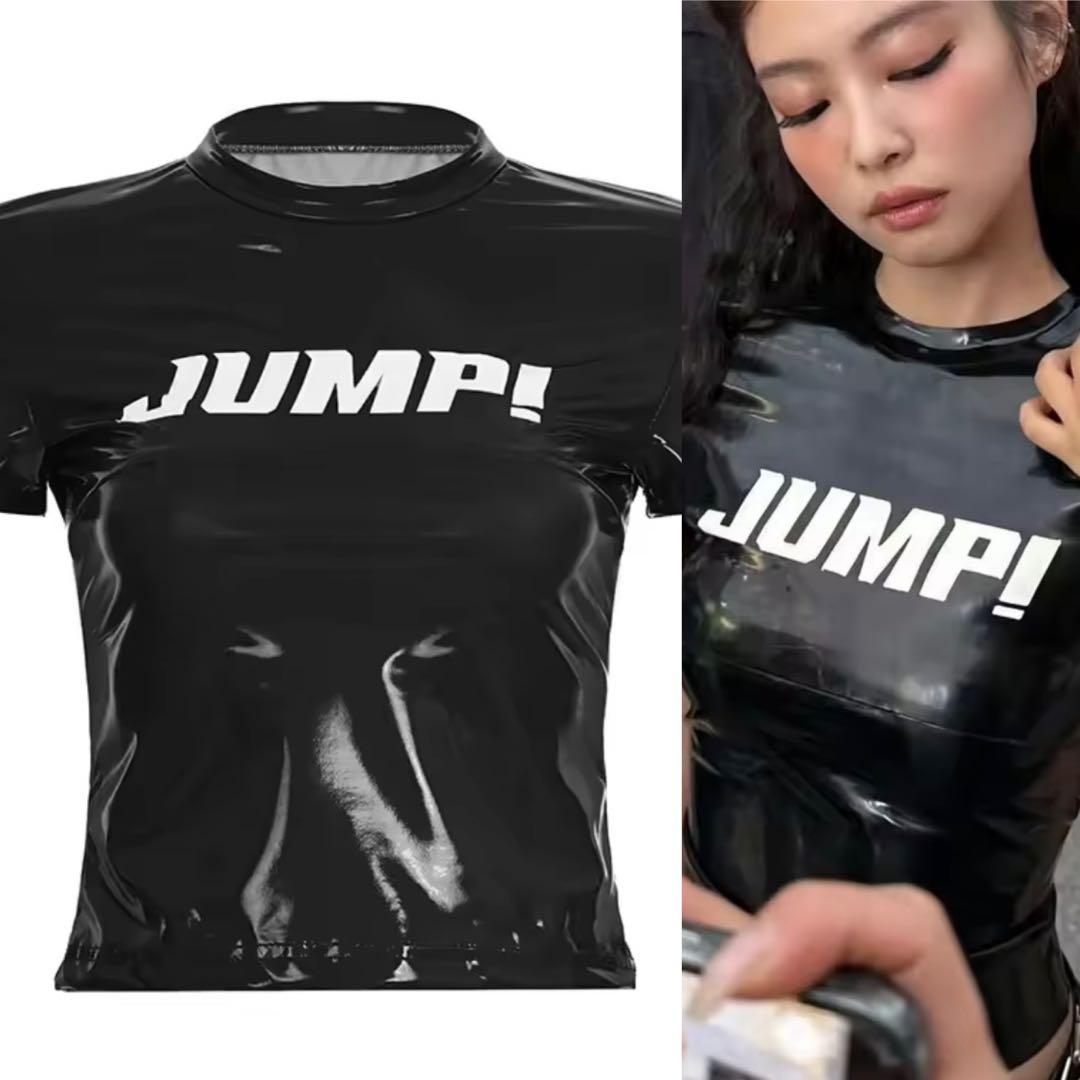 JUMP BLACKPINK PUレザーTシャツ ブラック ジェニーver. - メルカリ