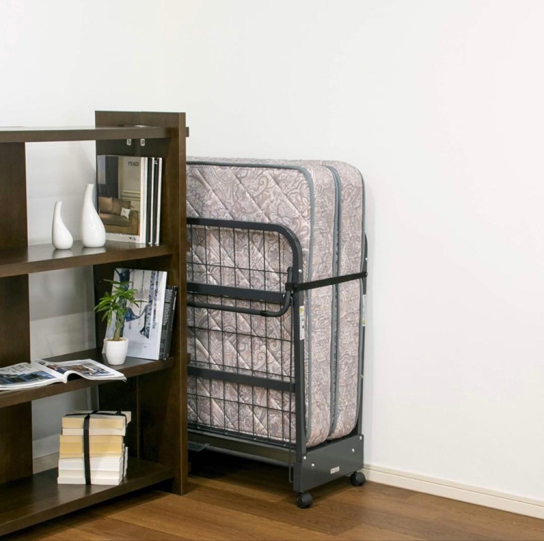 【美品】 FRANCEBED フランスベッド 折りたたみベッド 花柄デザイン