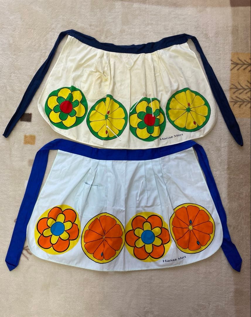 Hanae Mori 昭和レトロ 腰エプロン前掛け森英恵フルーツデザイン2枚