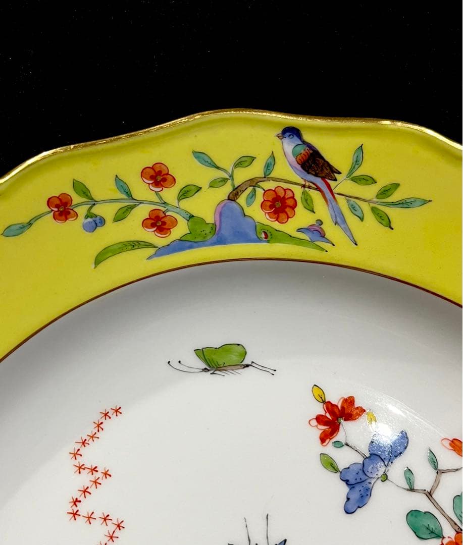 Meissen マイセン/※極稀少 1級品 柿右衛門様式 　鳥 昆虫　大皿