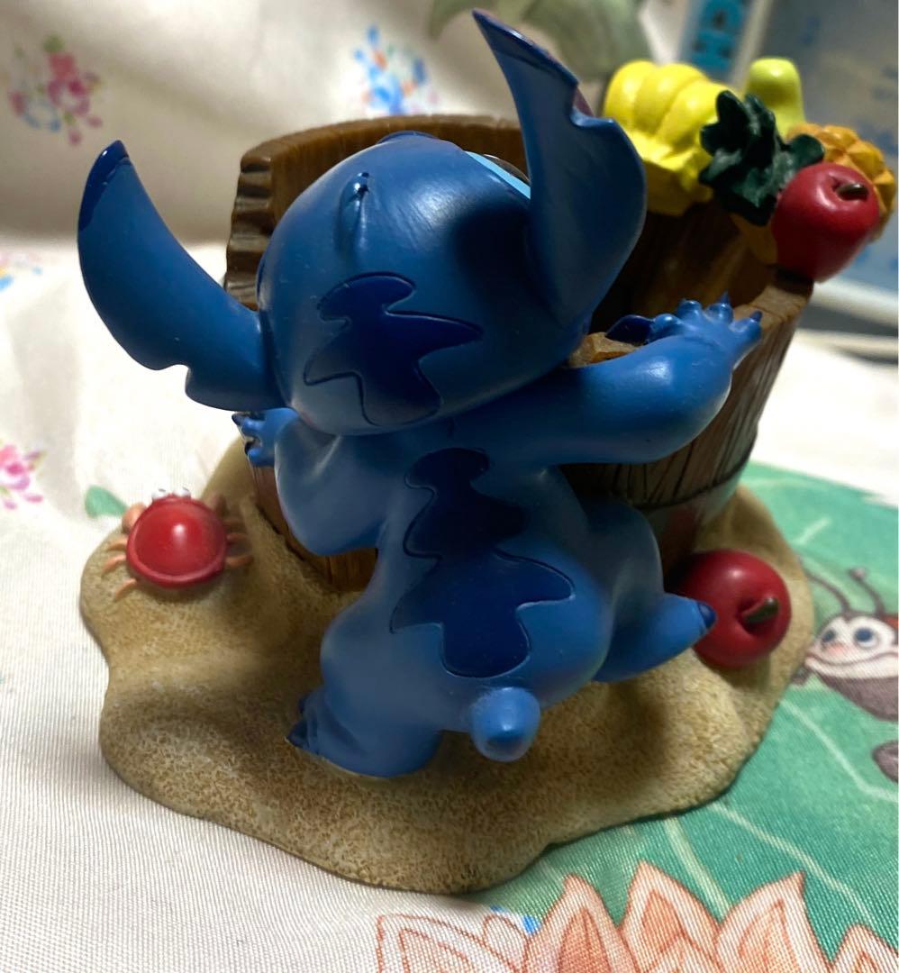 スティッチ アヒル 置物 小物入れ ケース フィギュア ディズニーストア 果物