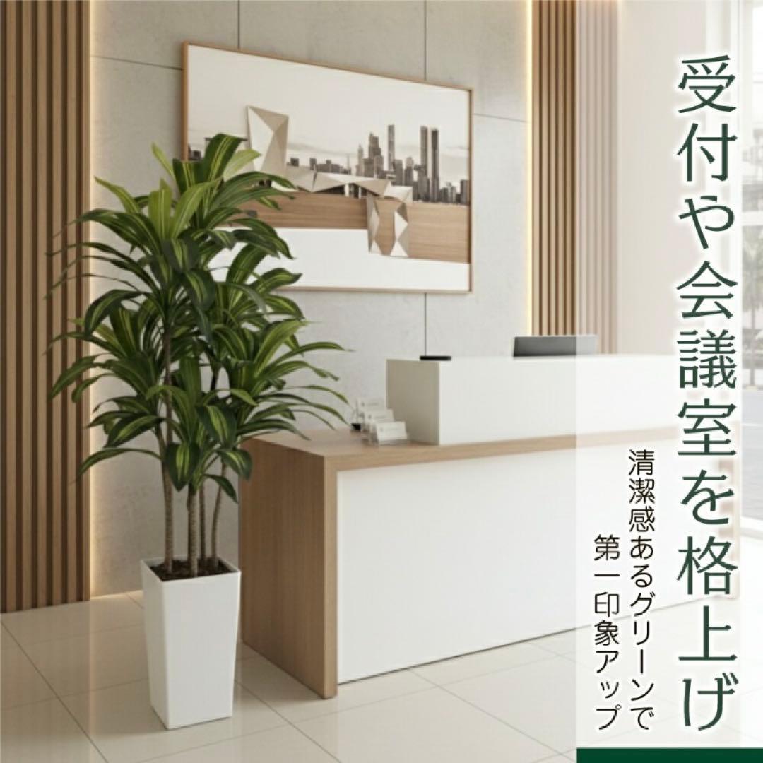 大型 フェイクグリーン ドラセナ 150cm 白鉢付 インテリア 観葉植物