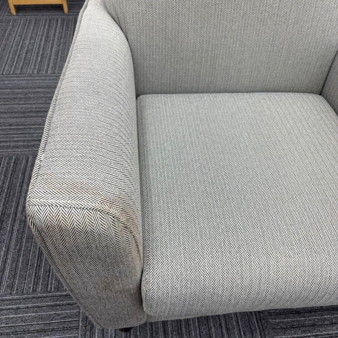 ニトリ 一人掛け ソファ 北欧調 ヘリンボーン ファブリック ブラック 5310