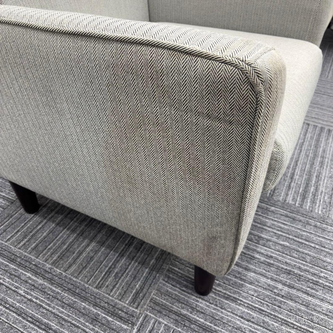 ニトリ 一人掛け ソファ 北欧調 ヘリンボーン ファブリック ブラック 5310