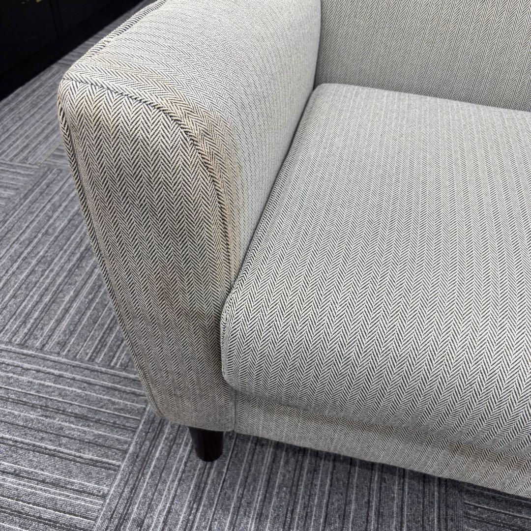 ニトリ 一人掛け ソファ 北欧調 ヘリンボーン ファブリック ブラック 5310