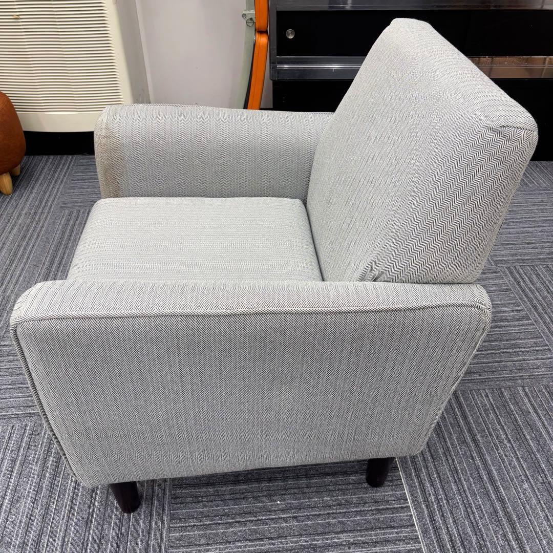 ニトリ 一人掛け ソファ 北欧調 ヘリンボーン ファブリック ブラック 5310