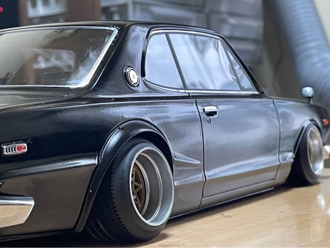 1/12ミニカー　IG ハコスカ GTR スターシャーク深リムカスタム　ブラック