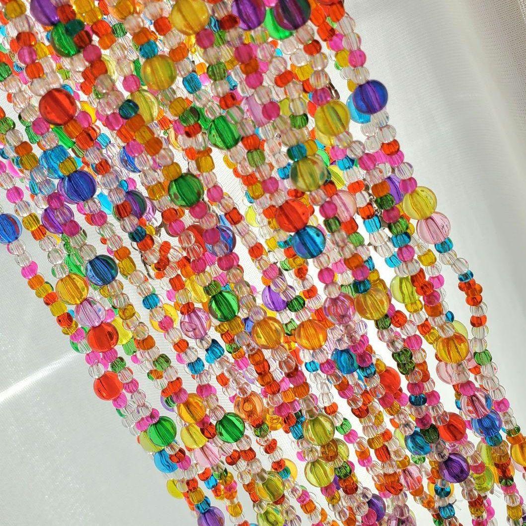 ビーズカーテン ビーズのれん ビーズ 昭和レトロ 雑貨 ガラス ポップ