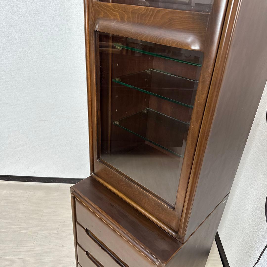 カリモク ドマーニ 希少品 飾り棚 キュリオケース キャビネット i4※