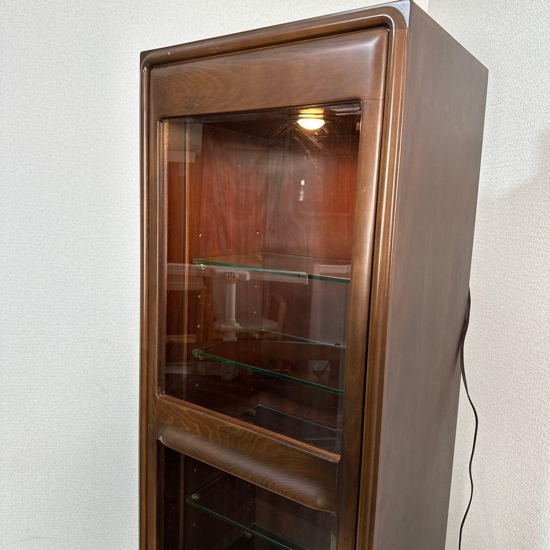 カリモク ドマーニ 希少品 飾り棚 キュリオケース キャビネット i4※