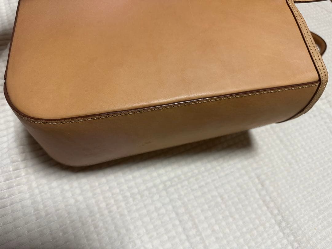 【無印良品】本革トートバッグ　ヌメ革　ベージュ　ベトナム製【匿名配送】