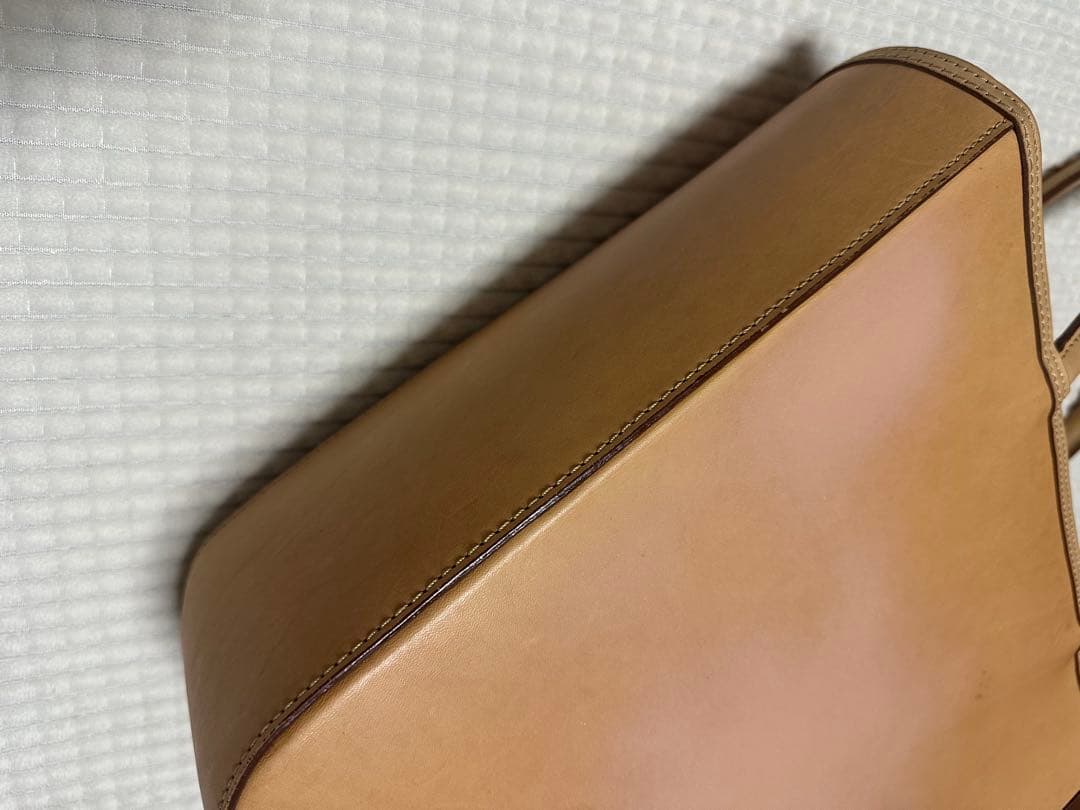 【無印良品】本革トートバッグ　ヌメ革　ベージュ　ベトナム製【匿名配送】