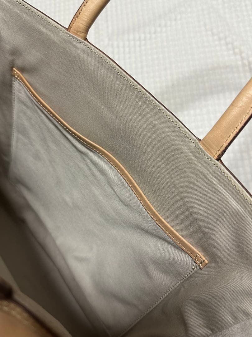 【無印良品】本革トートバッグ　ヌメ革　ベージュ　ベトナム製【匿名配送】