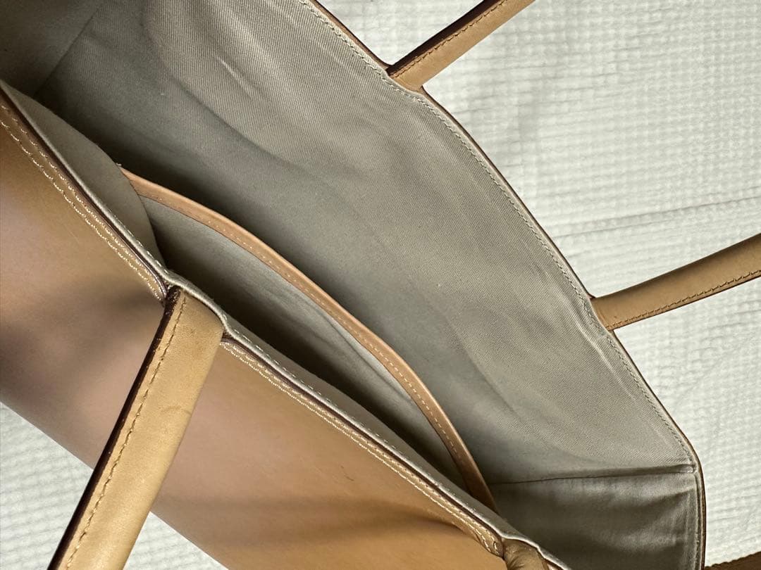 【無印良品】本革トートバッグ　ヌメ革　ベージュ　ベトナム製【匿名配送】