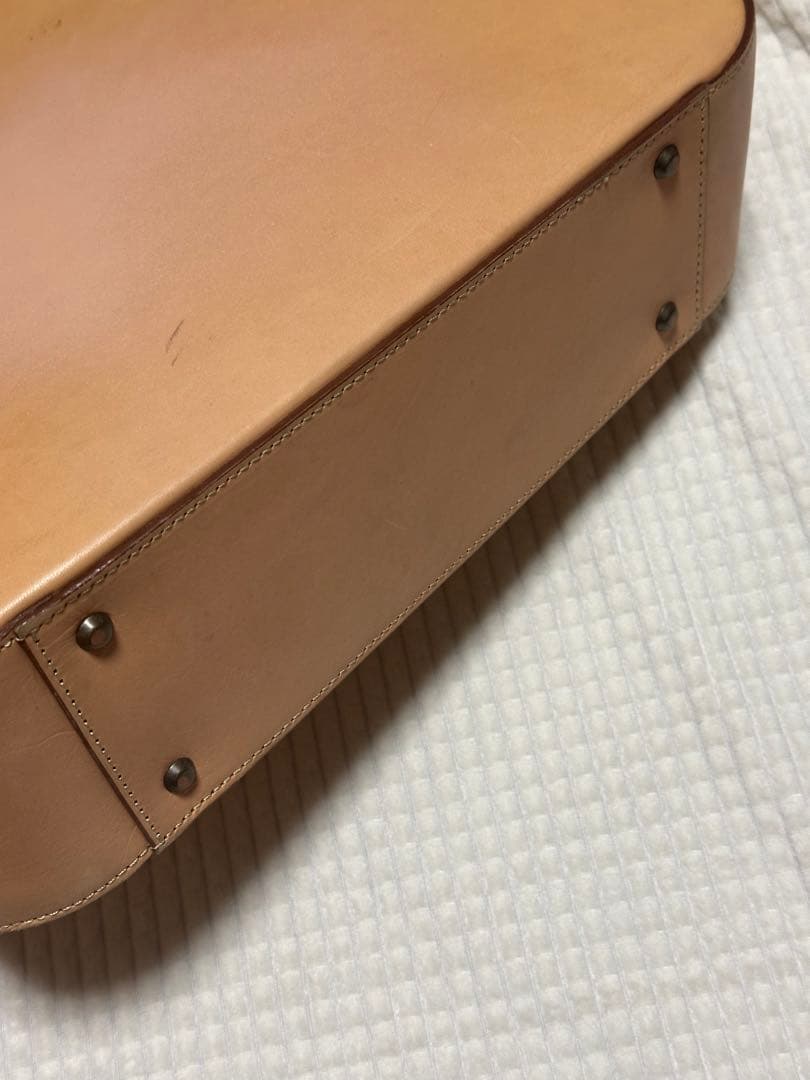 【無印良品】本革トートバッグ　ヌメ革　ベージュ　ベトナム製【匿名配送】