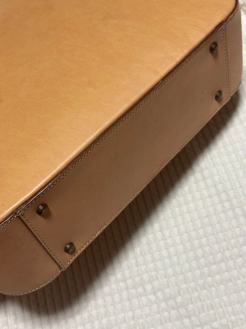 【無印良品】本革トートバッグ　ヌメ革　ベージュ　ベトナム製【匿名配送】