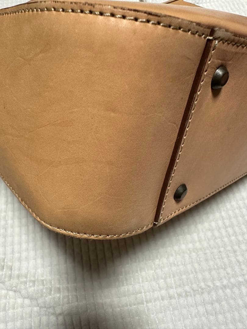 【無印良品】本革トートバッグ　ヌメ革　ベージュ　ベトナム製【匿名配送】
