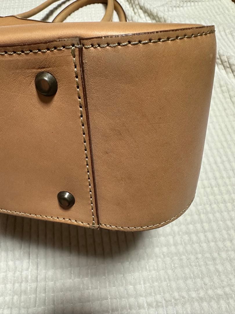 【無印良品】本革トートバッグ　ヌメ革　ベージュ　ベトナム製【匿名配送】