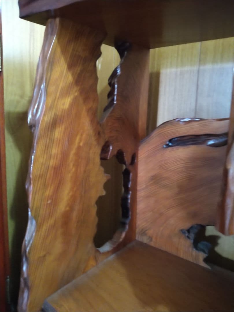 屋久杉 飾り棚 天然木漆塗り オマケあり