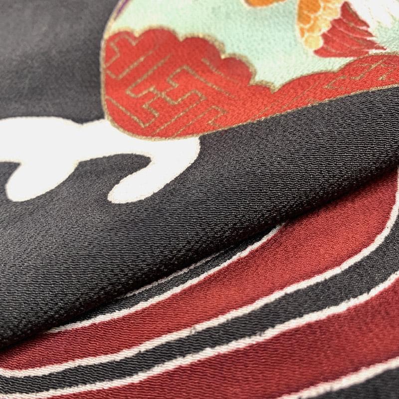 508aj83■アンティーク着物 ジュニアにも 流水 貝合わせ文■状態良好