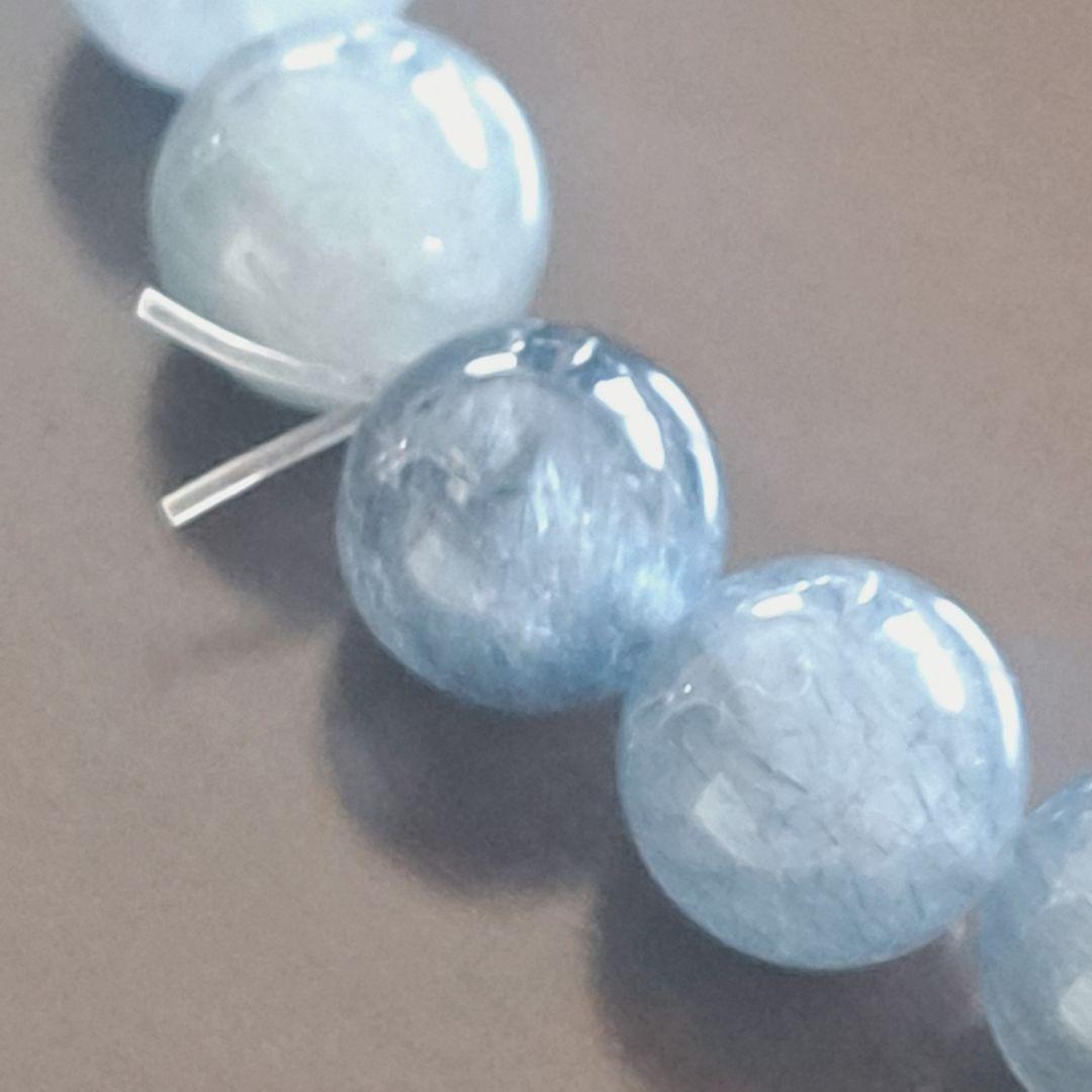 無染色 天然 藍色 ブルールチル ブレスレット針みちみち濃紺 6.8㎜