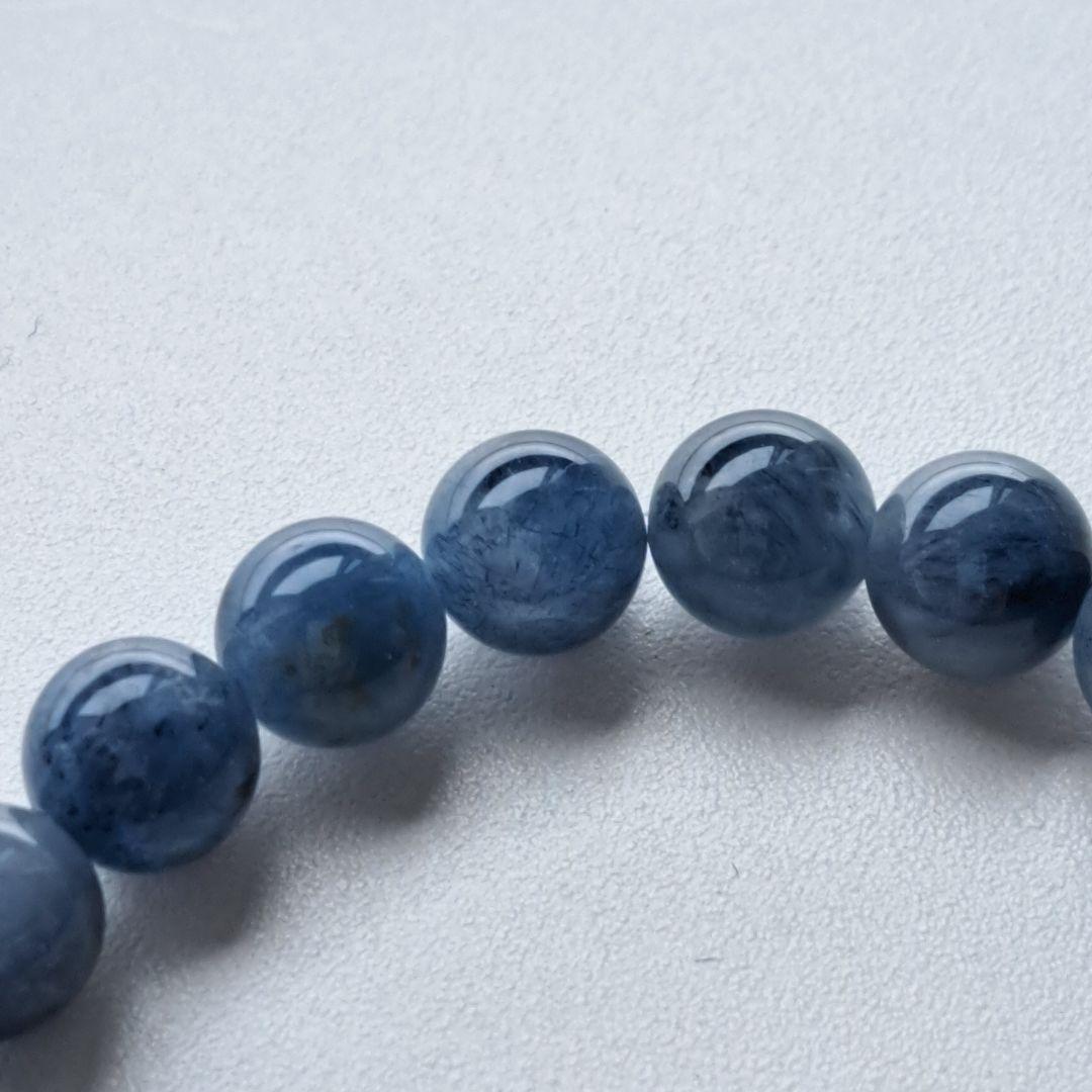 無染色 天然 藍色 ブルールチル ブレスレット針みちみち濃紺 6.8㎜