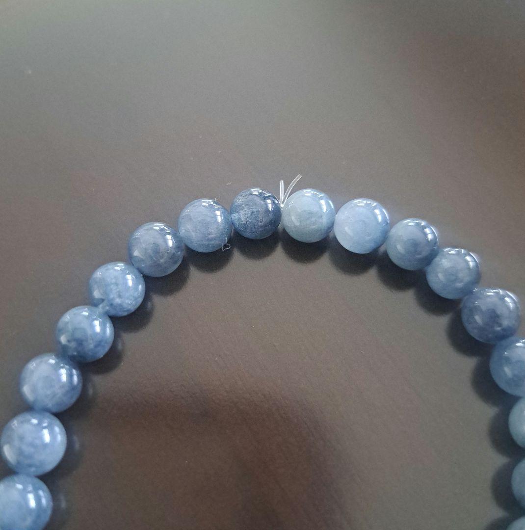 無染色 天然 藍色 ブルールチル ブレスレット針みちみち濃紺 6.8㎜