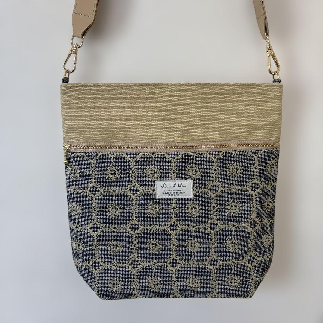 ミナペルホネン　Anemone と８号帆布 ショルダーバック　ハンドメイド