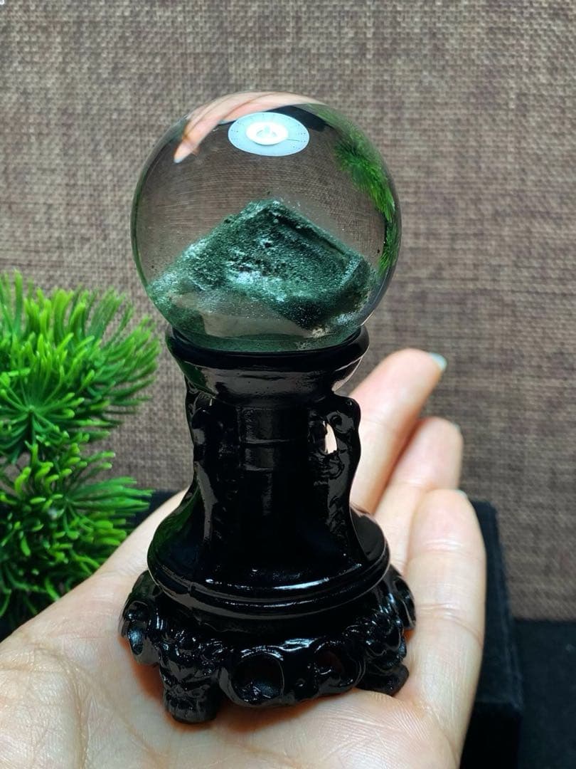⭐︎【極上品】天然 グリーン ガーデン クォーツ 置物 40mm 86.3g