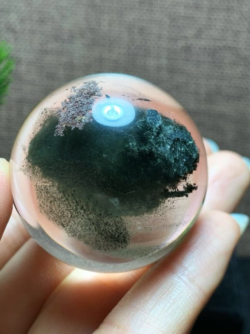 ⭐︎【極上品】天然 グリーン ガーデン クォーツ 置物 40mm 86.3g