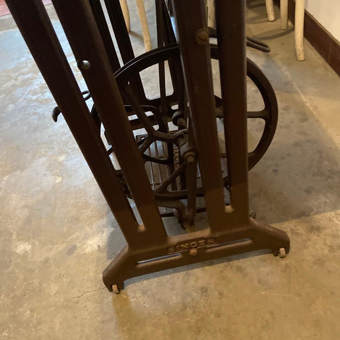 アンティークテーブル、昭和レトロ、カフェインテリア、美品、シンガーミシン