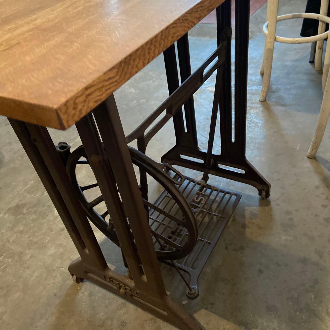 アンティークテーブル、昭和レトロ、カフェインテリア、美品、シンガーミシン