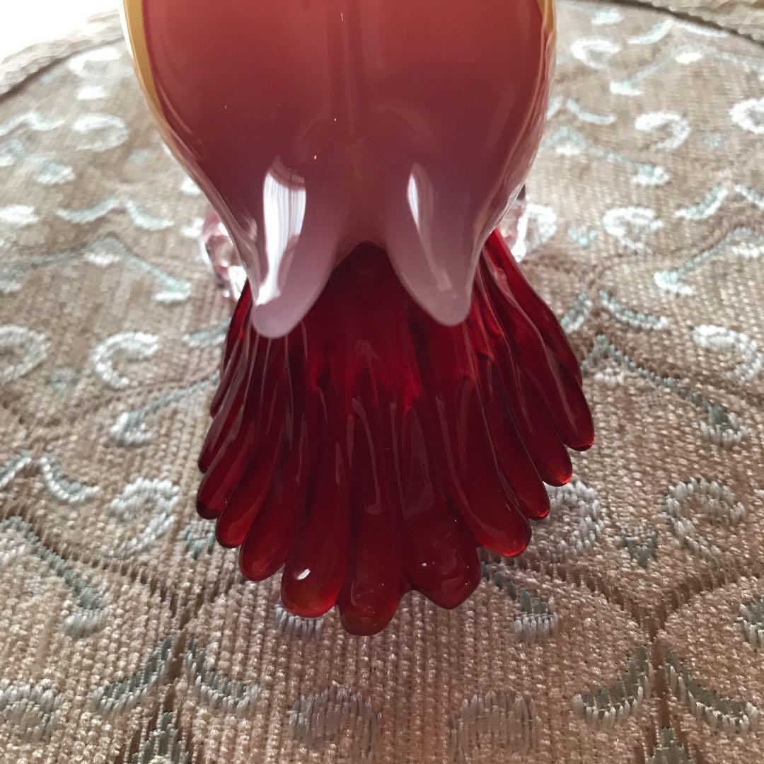 ふっくら可愛いガラスの小鳥オブジェ