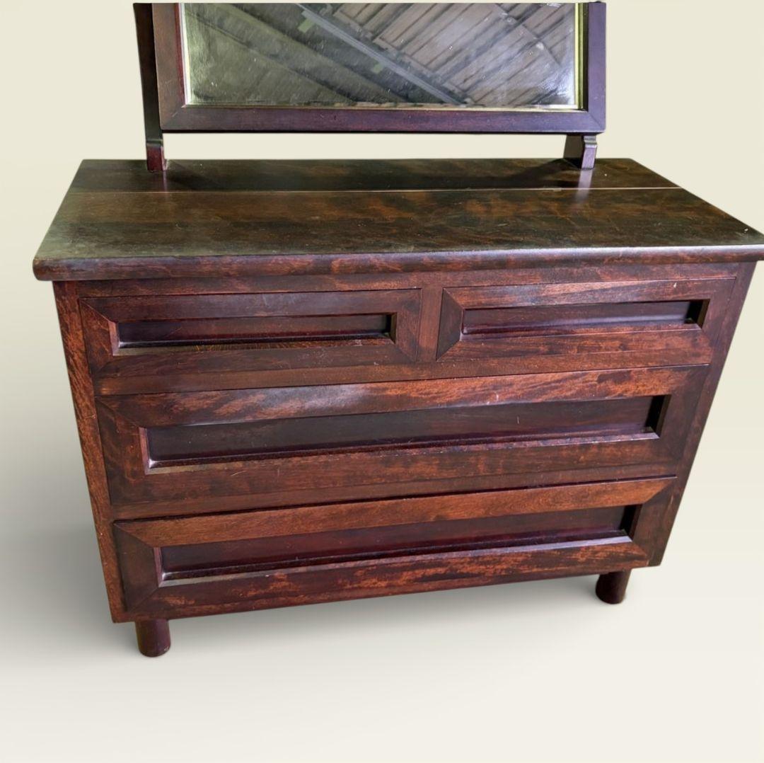 松本民芸家具 鏡台 ドレッサー W約94cm H約125.5cm D約44cm