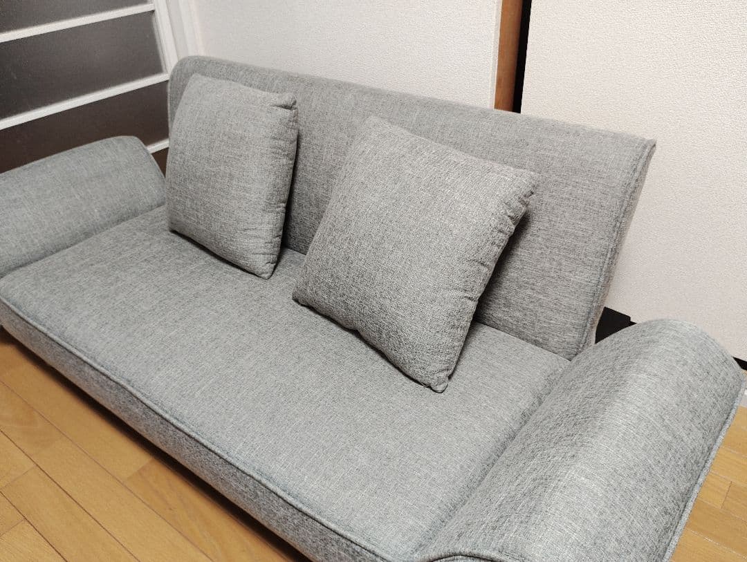 ロウヤ LOWYA ソファ ソファーベッド グレー 美品 引取限定