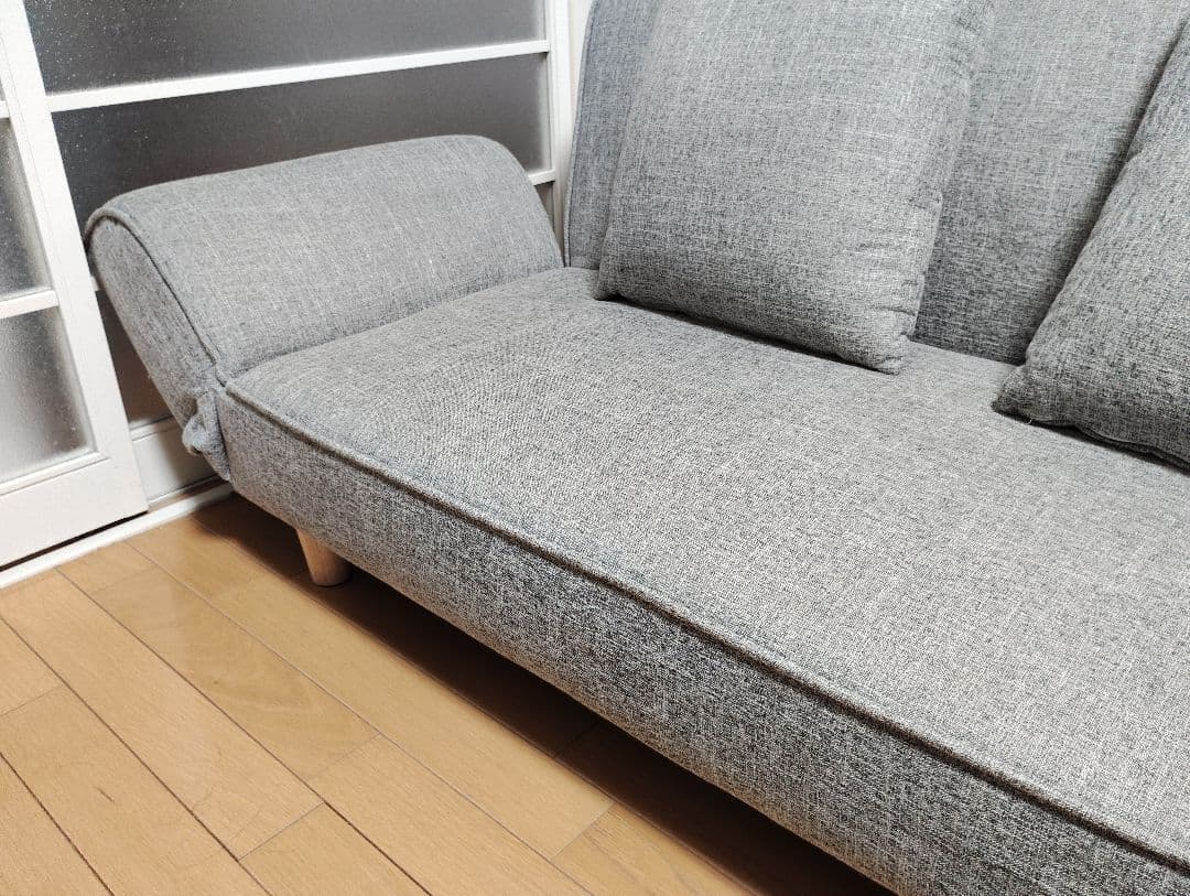 ロウヤ LOWYA ソファ ソファーベッド グレー 美品 引取限定