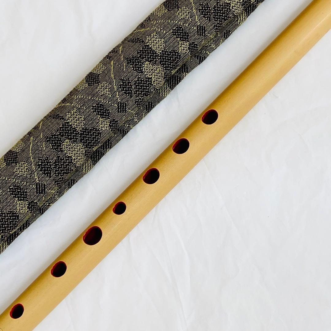 【匿名配送】★美品★篠笛 楽遂 八調子 唄物 八穴 籐巻 自然色