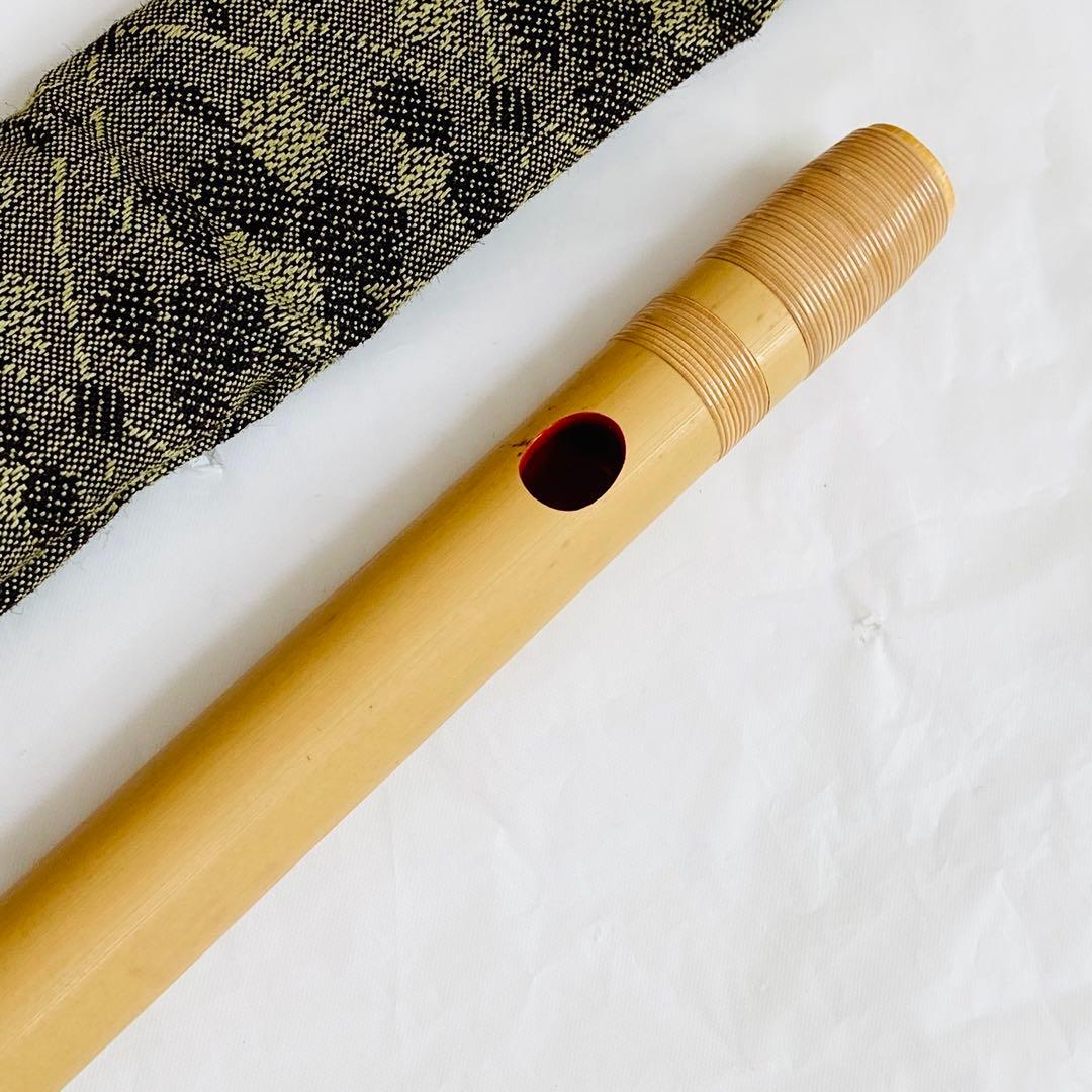 【匿名配送】★美品★篠笛 楽遂 八調子 唄物 八穴 籐巻 自然色