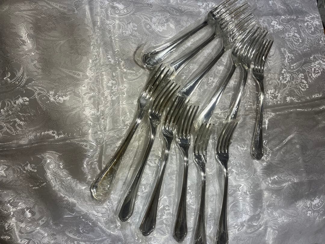 EBMシェルプールテーブルフォーク／洋白(ニッケルシルバー)新品12本まとめて