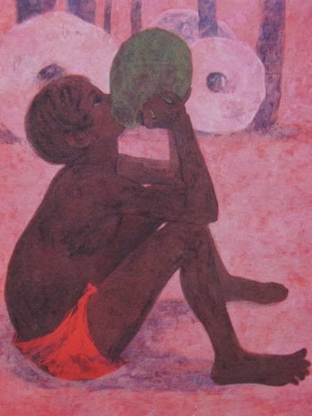 國府 克、潤、希少な額装用画集より、美品、新品額装付