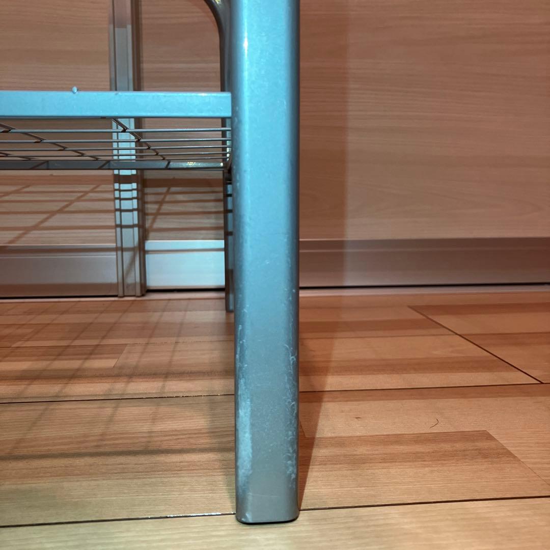 ガラス天板テーブル　グレーシルバー　ローテーブル