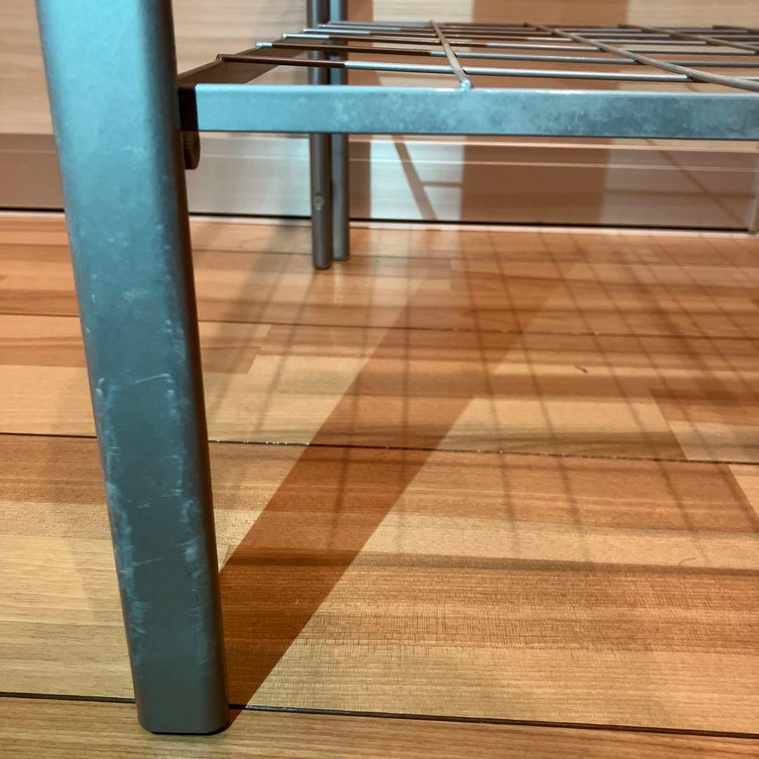 ガラス天板テーブル　グレーシルバー　ローテーブル