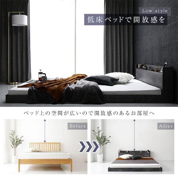 ベッド セミダブル ベッドフレームのみ ストーングレー ds-2496611