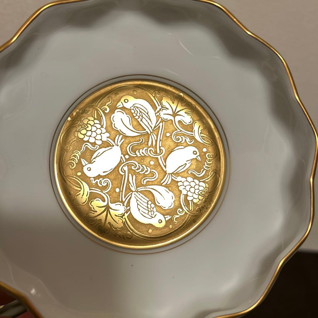 大倉陶園　金彩金蝕鳥　デザートプレート　サラダボウル