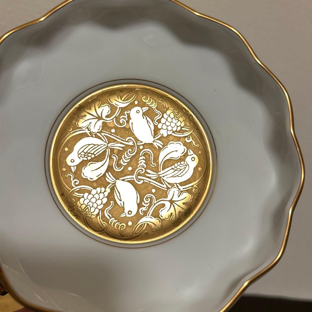大倉陶園　金彩金蝕鳥　デザートプレート　サラダボウル